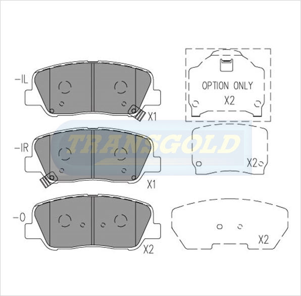 Brake Pads Front Fits Hyundai I40, Sonata, Kia Rio and Optima 09-On TG2089 - Transgold | Universal Auto Spares