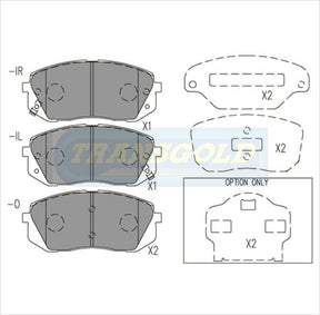Brake Pads Front Fits HyundaiI40/I45/IX35, Tuscan, Sportage 10-On TG2174N - Transgold | Universal Auto Spares