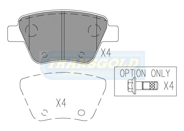 Brake Pads Rear Fits Volkswagen Golf 10-On, Caddy 12/10 On TG12211N - Transgold | Universal Auto Spares