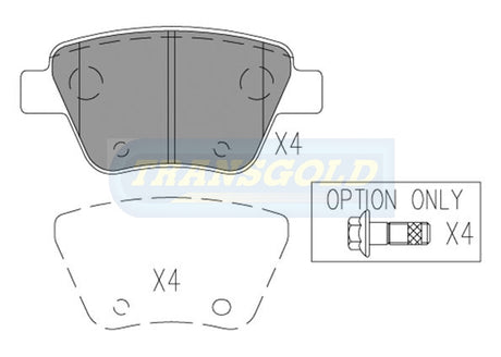 Brake Pads Rear Fits Volkswagen Golf 10-On, Caddy 12/10 On TG12211N - Transgold | Universal Auto Spares