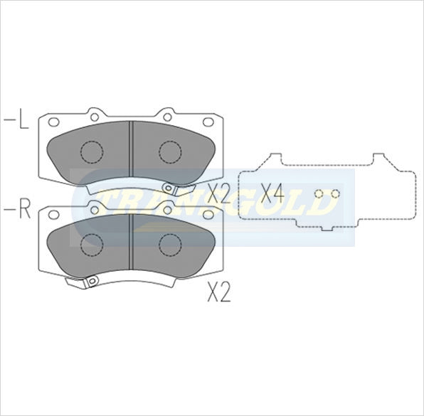 Brake Pads Front Fits Toyota Hilux 11-On TG12221N - Transgold | Universal Auto Spares