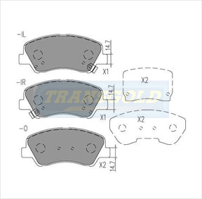 Brake Pads Front Fits Hyundai Accent, Kia Rio TG2272N - Transgold | Universal Auto Spares