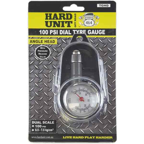 Tyre Gauge 10 - 100PSI Metal Dial - HARD UNIT | Universal Auto Spares