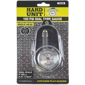 Tyre Gauge 10 - 100PSI Metal Dial - HARD UNIT