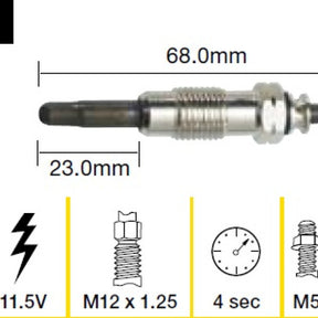 Glow Plug Mercedes Benz Ssangyong TGP007 - TRIDON