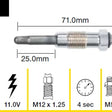Glow Plug PEUGEOT XUD9 XUD11 SOHC TGP010 - TRIDON