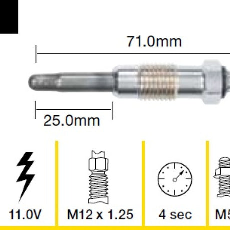 Glow Plug PEUGEOT XUD9 XUD11 SOHC TGP010 - Tridon
