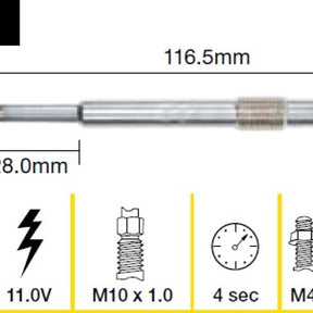 Glow Plug CITROEN FIAT PEUGEOT TGP011 - TRIDON