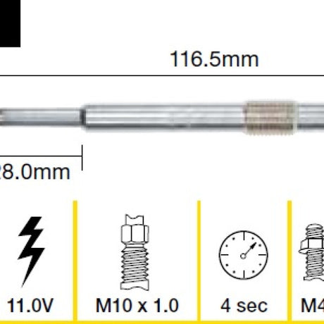 Glow Plug CITROEN FIAT PEUGEOT TGP011 - Tridon