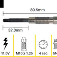 Glow Plug TOYOTA 2L 3L 1HD-T TGP015 - TRIDON