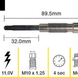 Glow Plug TOYOTA 2L 3L 1HD-T TGP015 - Tridon
