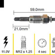 Glow Plug VOLKSWAEGAN CK AFN AAB AJA TGP036 - TRIDON