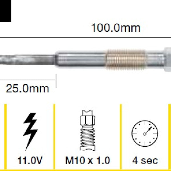 Glow Plug RENAULT F8Q SOHC 8V I/T DIESEL TGP045 - TRIDON
