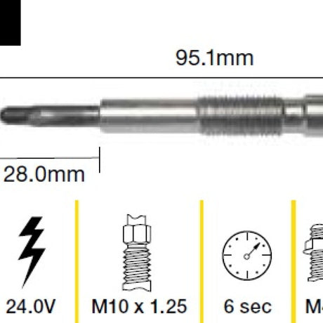 Glow Plug DAIHATSU TOYOTA B 5L 14B 3B TGP047 - Tridon