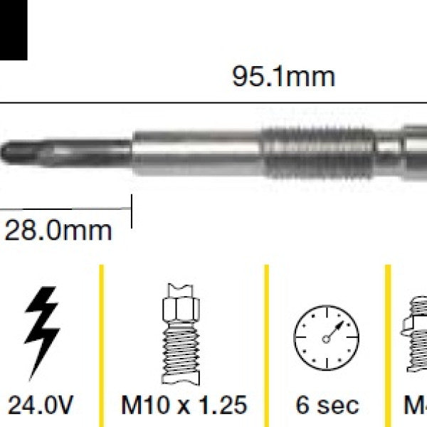 Glow Plug DAIHATSU TOYOTA B 5L 14B 3B TGP047 - TRIDON