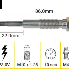 Glow Plug FORD MAZDA HA ZB TGP049 - TRIDON
