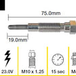 Glow Plug NISSAN SD33 SD33T OHV 12V TGP050 - TRIDON