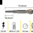Glow Plug NISSAN SD33 SD33T OHV 12V TGP051 - TRIDON