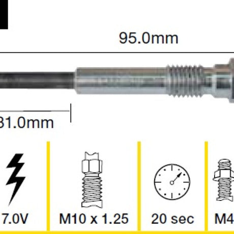 Glow Plug TOYOTA L 2L 2L-T TGP053 - Tridon