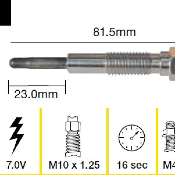 Glow Plug MAZDA R2 HA ZB TGP055 - TRIDON