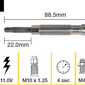 Glow Plug HYUNDAI MITSUBISHI NISSAN TGP059 - TRIDON