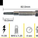 Glow Plug NISSAN QD32 QD32Ti TD42T TD27 TGP060 - Tridon