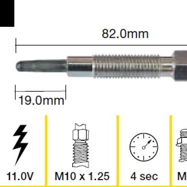 Glow Plug NISSAN QD32 QD32Ti TD42T TD27 TGP060 - TRIDON