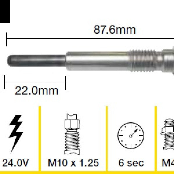 Glow Plug Nissan TD42 OHC 12V TGP061 - TRIDON