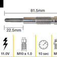 Glow Plug MITSUBISHI 4D56 SOHC 8V TGP068 - TRIDON