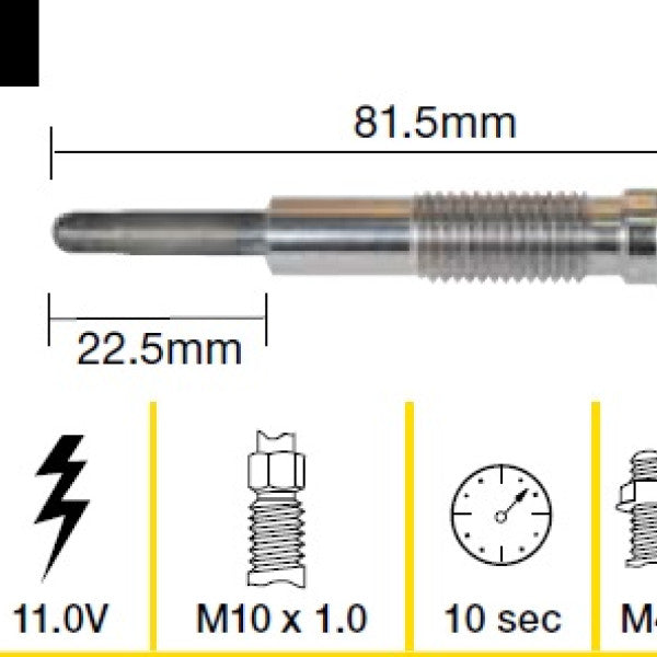 Glow Plug MITSUBISHI 4D56 SOHC 8V TGP068 - TRIDON