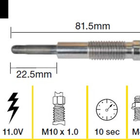 Glow Plug MITSUBISHI 4D56 SOHC 8V TGP068 - TRIDON