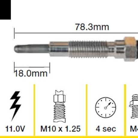 Glow Plug MITSUBISHI 4D56 4D56T SOHC TGP069 - Tridon