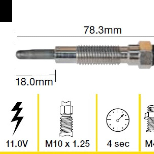 Glow Plug MITSUBISHI 4D56 4D56T SOHC TGP069 - TRIDON