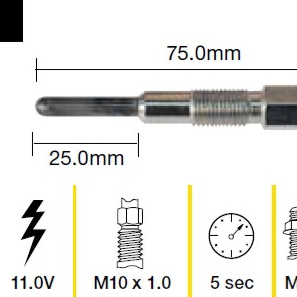 Glow Plug Fiat 814. SOHC 8V TGP072 - TRIDON