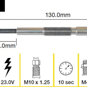 Glow Plug MITSUBISHI 4D31 4D34 OHV 8V TGP074 - TRIDON