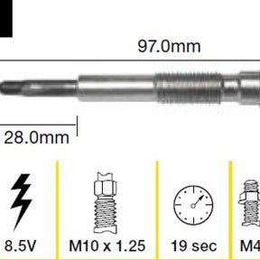 Glow Plug Diahatsu DL OHV 8V TGP075 - TRIDON