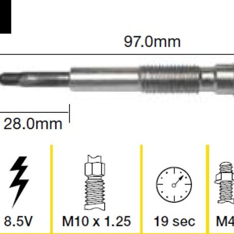 Glow Plug Diahatsu DL OHV 8V TGP075 - Tridon