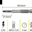 Glow Plug NISSAN RD28 RD28T SOHC 12V TGP076 - TRIDON
