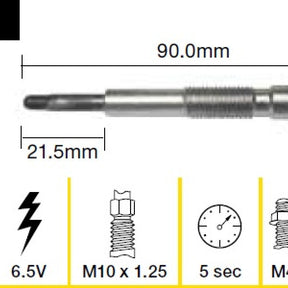 Glow Plug NISSAN RD28 RD28T SOHC 12V TGP076 - TRIDON