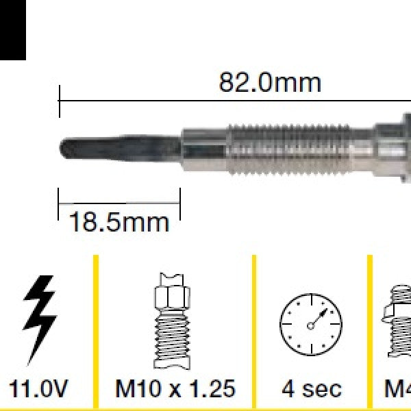 Glow Plug NISSAN LD20 LD20T SOHC 8V TGP080 - TRIDON