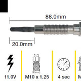 Glow Plug MITSUBISHI 4M40 4M40T TGP081 - Tridon
