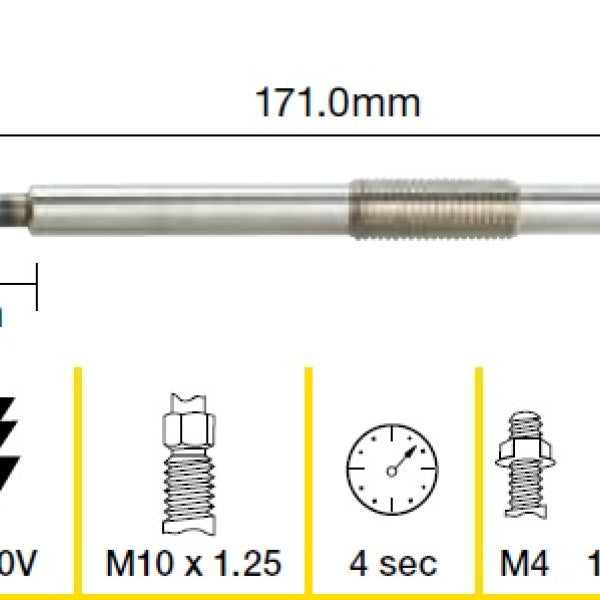 Glow Plug MITSUBISHI 4M41 4M41T 4M42T TGP087 - TRIDON
