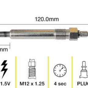 Glow Plug MERCEDES BENZ OM605 OM606 TGP091 - TRIDON