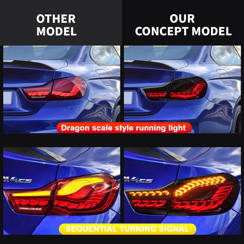 Smoke 3D OLED Sequential Tail Lights Fit For BMW F32 F33 F82 F83 M4 4 Series 2014-2020 TL-BMW021LS - Machter