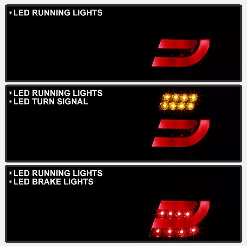 Clear Red LED 3D Tail Lights Fit For BMW E46 3 Series 4D Sedan 318I 320I 1998-2001 TL-BMW028LS - Machter