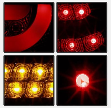 Clear Red LED 3D Tail Lights Fit For BMW E46 3 Series 4D Sedan 318I 320I 1998-2001 TL-BMW028LS - Machter
