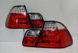 Clear Red LED 3D Tail Lights Fit For BMW E46 3 Series 4D Sedan 318I 320I 1998-2001 TL-BMW028LS - Machter