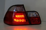 Clear Red LED 3D Tail Lights Fit For BMW E46 3 Series 4D Sedan 318I 320I 1998-2001 TL-BMW028LS - Machter