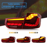 Clear Red 3D OLED Sequential Tail Lights Fit For BMW F30 F35 F80 M3 2012-2018 TL-BMW037LS - Machter