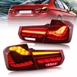 Clear Red 3D OLED Sequential Tail Lights Fit For BMW F30 F35 F80 M3 2012-2018 TL-BMW037LS - Machter